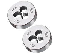 TA-VIGOR 2pcs M2 x 0.4 Metric Adjustable Threading Die, Alloy Tool Steel Right Hand Round Die for Processing, Correcting or Cleaning External Threads (Metal, Plastic)