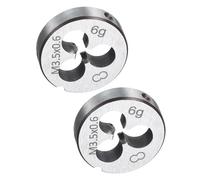 TA-VIGOR 2pcs M3.5 x 0.6 Metric Adjustable Threading Die, Alloy Tool Steel Right Hand Round Die for Processing, Correcting or Cleaning External Threads (Metal, Plastic)