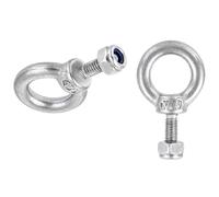TA-VIGOR 2Pcs M4 x 11mm Lifting Long Eye Bolt, 304 Stainless Steel Wall Expansion Anchor Bolts, Masonry Concrete Screws Shoulder Eyebolt Lifting Ring with Hex Screw Nut for Hanging Hammock Article