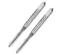 TA-VIGOR 2Pcs M5 x 0.8mm Metric Machine Tap, 3 Straight Flutes Screw Thread Tapping H2 High Speed Steel Threading Machinist Repair DIY Tool