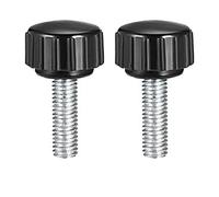 TA-VIGOR 2Pcs M5 x 20mm Male Thread Knurled Clamping Knobs Grip Thumb Screw on Type Round Head 16mm Dia