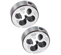 TA-VIGOR 2pcs M6 x 1.0 Metric Adjustable Threading Die, Alloy Tool Steel Right Hand Round Die for Processing, Correcting or Cleaning External Threads (Metal, Plastic)
