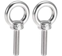 TA-VIGOR 2Pcs M8 x 35mm Lifting Long Eye Bolt, 304 Stainless Steel Wall Expansion Anchor Bolts, Masonry Concrete Screws Shoulder Eyebolt Lifting Ring for Hanging Hammock Article