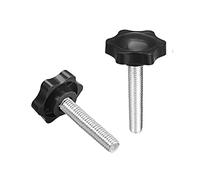 TA-VIGOR 2Pcs M8 x 40mm Plum Hex Shaped Clamping Screw Knob, 38mm Dia Plastic Head Clamping Knob Handle Male Thread Thumb Screw
