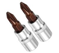 TA-VIGOR 2Pcs Phillips Bit Socket, 1/4" Drive x PH2 Key Socket, Premium S2 Steel Bits, 38mm Length Bit with Hex Shank Power Drill Adapter for Car, Trucks, Bike Repair(for Hand Use Only)