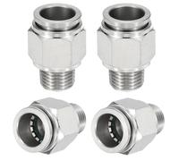 TA-VIGOR 2Pcs Pneumatic Push to Connect Fitting, 1/2" Tube OD x 1/4" NPT Male Thread Straight 304 Stainless Steel PC Male Push Lock Fitting