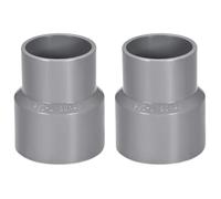 TA-VIGOR 2Pcs PVC DWV Reducing Coupling, 40mm x 50mm Socket Pipe Fitting Adapter for Duct Reducer and Water Supply Plumbing Systems, Gray