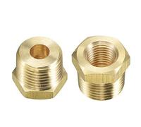 TA-VIGOR 2Pcs Reducer Adapter, 1/2" NPT Male x 1/4" NPT Female Brass Pipe Fitting Reducer Adapter, Hex Bushing Reducing Connector Fittings for Pipe Connecting Conversion