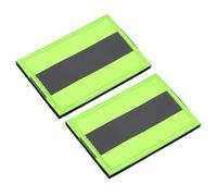 TA-VIGOR 2Pcs Reflective Patches, 2x3 Inch Hook and Loop Stickers for Bike Jackets Backpacks Helmets Kids Coats High Visibility Night Safety Tape Appliques, Green