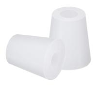 TA-VIGOR 2Pcs Rubber Tapered Plug, 15mm to 20mm Drilled Silicone Stopper, Tapered Seal Rubber Stoppers Lab Plug with Hole Test Tube Bungs for Lab Home Flasks Glass Containers Test Tube, White