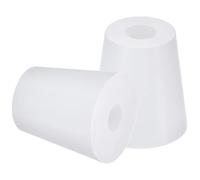 TA-VIGOR 2Pcs Rubber Tapered Plug, 19mm to 25mm Drilled Silicone Stopper, Tapered Seal Rubber Stoppers Lab Plug with Hole Test Tube Bungs for Lab Home Flasks Glass Containers Test Tube, White