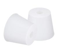 TA-VIGOR 2Pcs Rubber Tapered Plug, 27mm to 36mm Drilled Silicone Stopper, Tapered Seal Rubber Stoppers Lab Plug with Hole Test Tube Bungs for Lab Home Flasks Glass Containers Test Tube, White