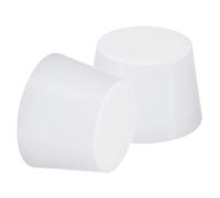 TA-VIGOR 2Pcs Rubber Tapered Plug, 44mm to 54mm Solid Silicone Stopper, Tapered Seal Rubber Stoppers Lab Plug with Hole Test Tube Bungs for Lab Home Flasks Glass Containers Test Tube, White