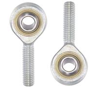 TA-VIGOR 2Pcs SA8T/K M8 Rod End Bearings M8x1.25 Left-Hand Thread Male, Carbon Steel Housing with Chrome Steel Ball, Spherical Joint Bearings for Automotive and Industrial Applications