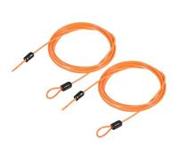 TA-VIGOR 2Pcs Security Steel Cable, 2.5mm x 2m / 6.56ft Coated Safety Wire Rope with Double Loop, Flexible Security Cable Lock for Bike, Luggage, Travel and Outdoor Use, Orange