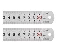 TA-VIGOR 2Pcs Stainless Steel Ruler, 20cm Length Metric Straight Rulers, 0.7mm Thick Metal Ruler, Precision Measuring Tool with Hanging Hole for School, Office, Sewing, Craft and DIY Use