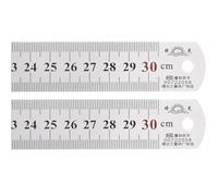 TA-VIGOR 2Pcs Stainless Steel Ruler, 30cm/12" Length Metric Straight Rulers, 0.8mm Thick Metal Ruler, Precision Measuring Tool with Hanging Hole for School, Office, Sewing, Craft and DIY Use