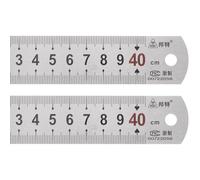 TA-VIGOR 2Pcs Stainless Steel Ruler, 40cm Length Metric Straight Rulers, 1mm Thick Metal Ruler, Precision Measuring Tool with Hanging Hole for School, Office, Sewing, Craft and DIY Use