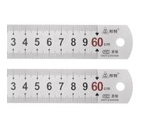TA-VIGOR 2Pcs Stainless Steel Ruler, 60cm Length Metric Straight Rulers, 1mm Thick Metal Ruler, Precision Measuring Tool with Hanging Hole for School, Office, Sewing, Craft and DIY Use