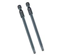 TA-VIGOR 2Pcs T25 Torx Head Screwdriver Bits 1/4 Inch Hex Shank, 100mm Long Magnetic Tamper Proof Star S2 Steel Security Torx Bits with Hole for Impact Driver Drill Bits Hand Tools