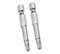 TA-VIGOR 2Pcs T27 Torx Head Screwdriver Bits 1/4 Inch Hex Shank, 50mm Long Magnetic Tamper Proof Star S2 Steel Security Torx Bits with Hole for Impact Driver Drill Bits Hand Tools