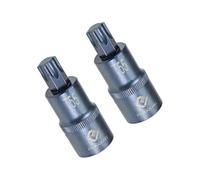 TA-VIGOR 2Pcs Torx Bit Socket, 1/2" Drive x T55 CR-V Key Socket, Premium S2 Steel Bits, Torx Bit with 55mm Length for Car, Bike, Trucks Repair(for Hand Use Only)