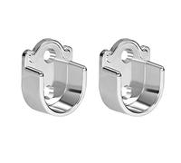 TA-VIGOR 2Pcs Wardrobe Closet Rod Bracket, U Shaped Zinc Alloy Shower Curtain Rod Pole End Supports Sockets Flange Holder Fit Rod Dia 19mm