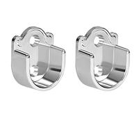 TA-VIGOR 2Pcs Wardrobe Closet Rod Bracket, U Shaped Zinc Alloy Shower Curtain Rod Pole End Supports Sockets Flange Holder Fit Rod Dia 25mm