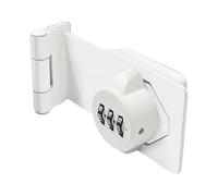 TA-VIGOR 3.5 Inch Cabinet Password Hasp Lock Latch, 90 Degree 3-Digit Combination Password Code Privacy Locker Twist Knob Door Lock for Sheds, Bathroom, Drawers & Office File Cabinets, Ghost White
