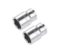 TA-VIGOR 3/8 Inch Drive 28mm Shallow Socket, Hex Socket 2Pcs | 9/16 Inch Professional Shallow Single Hex Socket Set, 6-Point for DIY Household Maintenance Hand-Making
