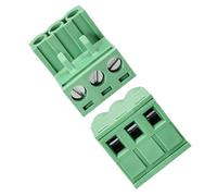 TA-VIGOR 3-Pin 5.08mm Pitch Right Angle PCB Screw Terminal Block Connector, PCB Connectors, 300V 15A, Green, 10 Sets