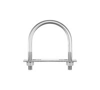 TA-VIGOR 3 sets M10 Round U-Bolts, 77mm Inner Width 110mm Length 304 Stainless Steel U-Bolts with Nut, Plate for Attaching Piping Conduit Cable Tube Brackets Boat Trailer
