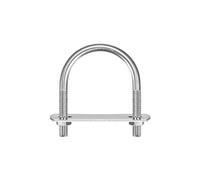 TA-VIGOR 3 sets M6 Round U-Bolts, 38mm Inner Width 58mm Length Steel U-Bolts with Nut, Plate, Washer for Attaching Piping Conduit Cable Tube Brackets Boat Trailer