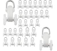TA-VIGOR 30 Pcs Curtain Track Rolls, Plastic Curtain Rail, Twin Wheel Curtain Grooves, Curtain Rail Slider for Window Shower Curtain Track