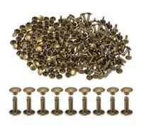 TA-VIGOR 300 Sets Leather Rivets 12x8mm Kit, Metal Double Cap Rivets Studs Fasteners for Leather Craft, DIY Repair Belts Shoes Jackets Clothing and Decoration, Silver Tone