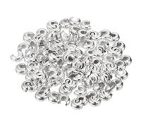TA-VIGOR 300Pcs Crimp Bead Covers 4mm/0.16" Metal Round Crimp Beads Knot Covers Open Bead Tips Spacer Beads for Bracelet Necklace Jewellery Making DIY, Silver