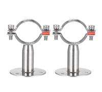 TA-VIGOR 304 Stainless Steel Adjustable Pipe Support Bracket, Wall and Ceiling Mount Pipe Clamp Holder for 48-51mm Tubes, Heavy Duty Tube Clamp with Mounting Parts 2Pcs