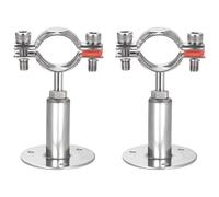 TA-VIGOR 304 Stainless Steel Adjustable Pipe Support Bracket, Wall and Ceiling Mount Pipe Clamp Holder for 32-34mm Tubes, Heavy Duty Tube Clamp with Mounting Parts 2Pcs