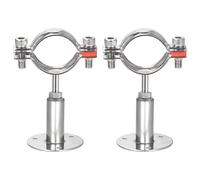 TA-VIGOR 304 Stainless Steel Adjustable Pipe Support Bracket, Wall and Ceiling Mount Pipe Clamp Holder for 43-45mm Tubes, Heavy Duty Tube Clamp with Mounting Parts 2Pcs