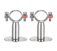 TA-VIGOR 304 Stainless Steel Adjustable Pipe Support Bracket, Wall and Ceiling Mount Pipe Clamp Holder for 38-42mm Tubes, Heavy Duty Tube Clamp with Mounting Parts 2Pcs