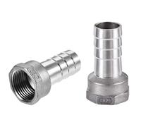 TA-VIGOR 304 Stainless Steel Hose Barb Fitting Coupler,25mm Barb G1 Female Thread Pipe Fitting Adapter, Hose Pipe Barb Tail Connector for Garden Plumbing Air Water Oil - 1PCS
