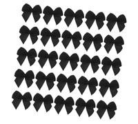 TA-VIGOR 30pcs 1 Inch Mini Satin Ribbon Bows, Fabric Flower Embellishments Gift Wrapping Bow Ribbon for DIY Crafts, Wedding, Hair Clips, Gift Decoration, Sewing Appliques, Black