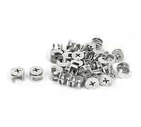 TA-VIGOR 30Pcs Furniture Connecter Cam Lock Nuts Fittings, 15mm x 12mm Screw Eccentric Fasteners for Cabinet Drawer Dresser Wardrobe Furniture Panel Connecting, Silver