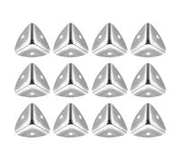 TA-VIGOR 32Pcs Metal Corner Protectors, 25 x 25 x 25mm Edge Guard Decorative Corner Bracket, Silver Angle Brace Cover for Tables Chests Suitcase Jewelry Box, with 96Pcs Screws