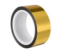 TA-VIGOR 35mm Gold Tone Metalized Craft Tape, Self-Adhesive Mirror-Like Finish Decorative Metallic Tape for Art and Crafts, Car Trim, Boat Trim, Accent Walls Graphic Arts