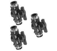 TA-VIGOR 3Pcs 12mm Pneumatic Ball Valve Push Fit Air Line BUC Connector