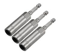 TA-VIGOR 3Pcs 80mm Nut Setter Driver Drill Bit Set, 1/4 inch Hex Shank Quick Change, 10mm Length Metric Nut Driver Set for Woodworking, Machine Maintenance, Auto Repairing, Furnitures, No-Magnetic