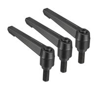 TA-VIGOR 3Pcs Adjustable Clamping Lever Handles, M10 x 20mm Locking Quick Release Push Button Ratchet Screw Knobs, Aluminum Alloy Male Thread Stud Bolts Handle for Machinery & Equipment