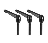 TA-VIGOR 3Pcs Adjustable Clamping Lever Handles, M10 x 50mm Locking Quick Release Push Button Ratchet Screw Knobs, Aluminum Alloy Male Thread Stud Bolts Handle for Machinery & Equipment