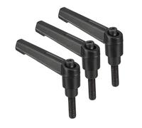 TA-VIGOR 3Pcs Adjustable Clamping Lever Handles, M6 x 20mm Locking Quick Release Push Button Ratchet Screw Knobs, Aluminum Alloy Male Thread Stud Bolts Handle for Machinery & Equipment